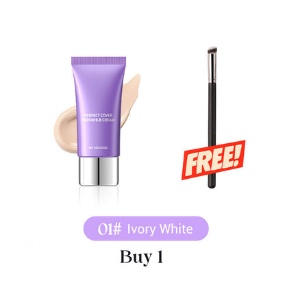 🎉KØB MERE FÅ MERE GRATIS🎁Perfekt Dækningsserum BB Creme -💜Bifida Ferment Lysate Serum-infunderet BB Cream til anti-aging hudforyngelse💧