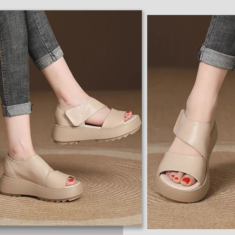 【EU 35-40】👡Női retro vastag talpú tépőzáras szandálok