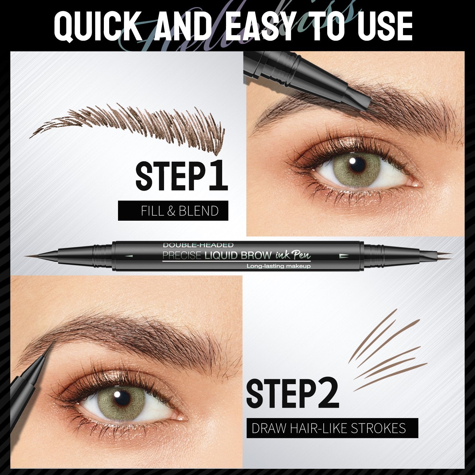 💖BUY 1 GET 1 FREE 💖2-in-1 4D Eyebrow Pencil (Natural Brow Makeup and Eyelash Line)