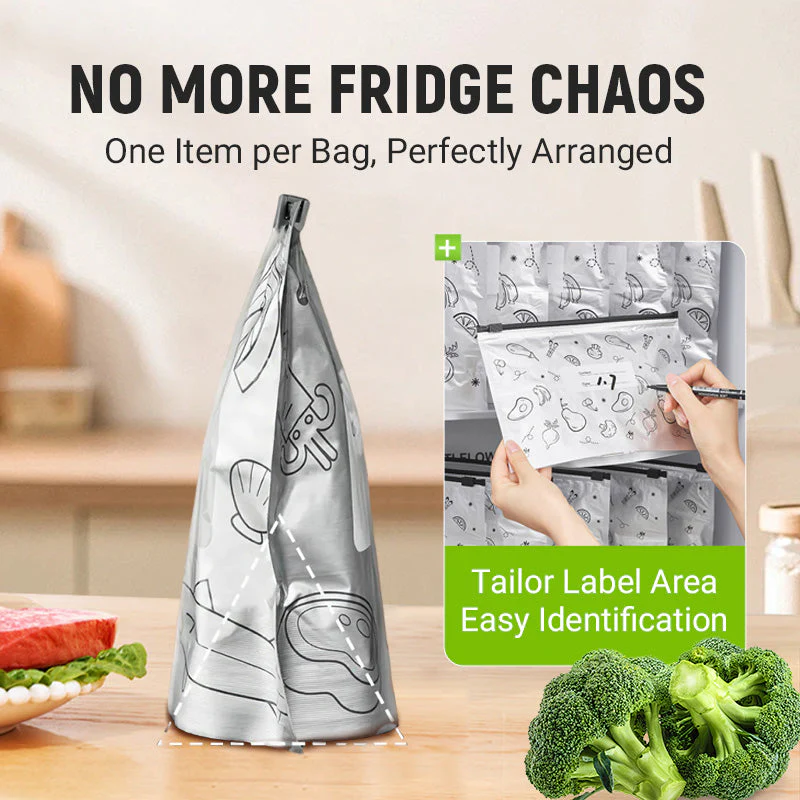 🍗HERVORRAGENDER ABVERKAUF 50 % RABATT🥦 Wiederverwendbare, verschließbare Aufbewahrungsbeutel aus Aluminiumfolie