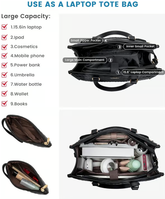 🔥3 in 1 Lunch Tote Bag for Women🎁Free Matching Wallet⏰Solve your bag clutter problem