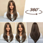 💕Layered Pony lange Perücke💥