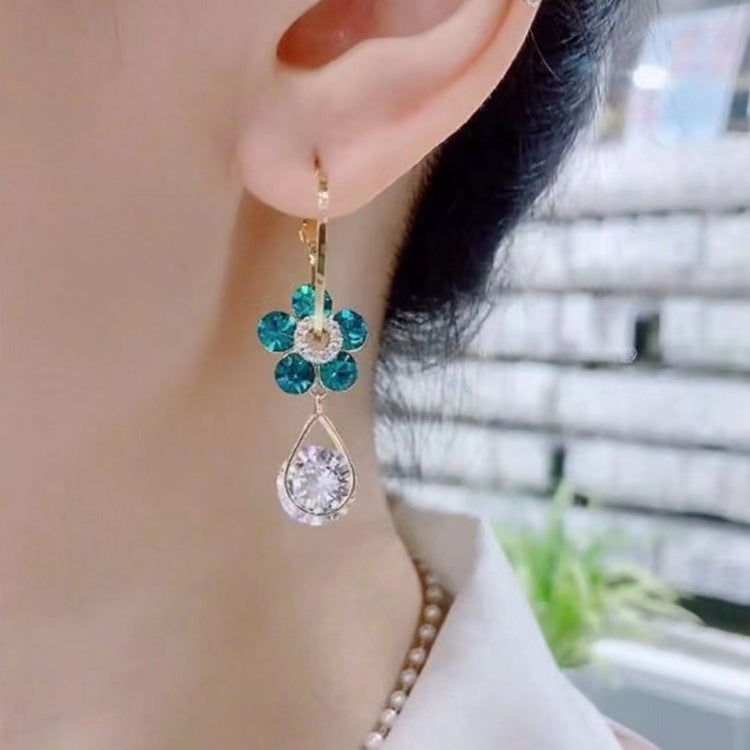 Flower Droplet Crystal Earring-2