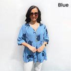 🎉Neue Produkteinführung💐👚 – Lockeres Damenoberteil aus Leinen mit V-Ausschnitt 💝🌹-10