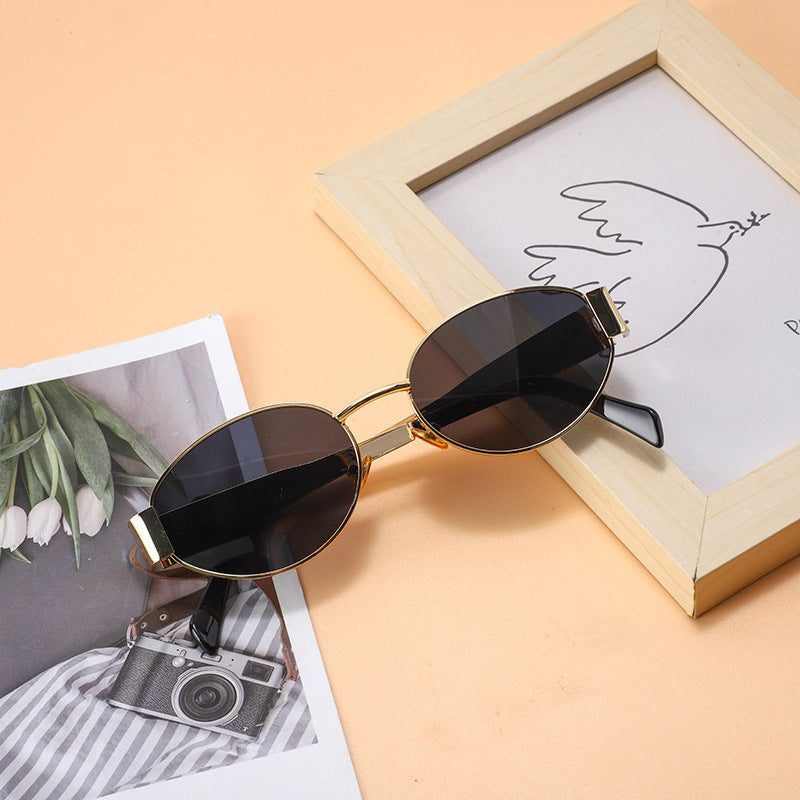 🔥2025 HEIßER VERKAUF🔥Vintage Sonnenbrille mit ovalem Rahmen und Etui