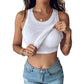 👚Geripptes Tanktop mit integriertem BH für Frauen