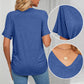 Women's V-Neck Loose Soft Solid Color Short Sleeve Top