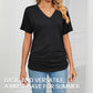 Women's V-Neck Loose Soft Solid Color Short Sleeve Top