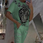 💥50%Rabatte💥 2-teiliges Set aus lässigem Oberteil mit Kordelzug und Hose🐯