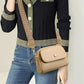 Wide Strap Flapover Crossbody Bag with Zipper