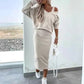 🌸HEISSER VERKAUF 50% RABATT🌸Zweiteiliges Damen-Set aus ärmellosem Kleid und lockerem Pullover mit V-Ausschnitt