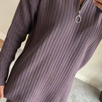 🍂Frühherbst-Special 50 % Rabatt💕Gemütliches zweiteiliges Set aus Rippstrick für Damen mit Hose mit geschlitztem Bein