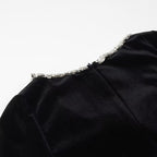 🎅Weihnachts-Specials + kostenloser Versand!🎁Elegantes Langarmkleid mit eckigem Ausschnitt