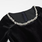 🎅Weihnachts-Specials + kostenloser Versand!🎁Elegantes Langarmkleid mit eckigem Ausschnitt