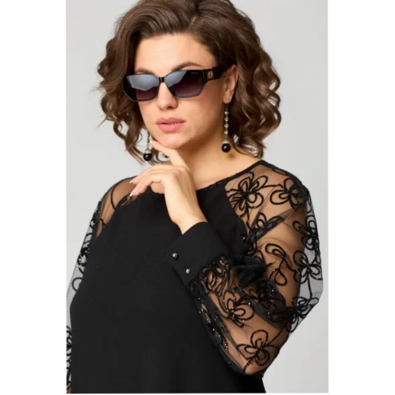 🎉Lace splicing is beautifully fried! Limited Sale round neck long sleeve dress, delicate and gentle