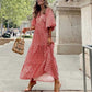 👗Elegantes Boho Maxikleid mit Puffärmeln und Blumenmuster