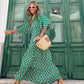 👗Elegantes Boho Maxikleid mit Puffärmeln und Blumenmuster