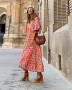 👗Elegantes Boho Maxikleid mit Puffärmeln und Blumenmuster