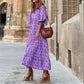 👗Elegantes Boho Maxikleid mit Puffärmeln und Blumenmuster
