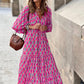 👗Elegantes Boho Maxikleid mit Puffärmeln und Blumenmuster