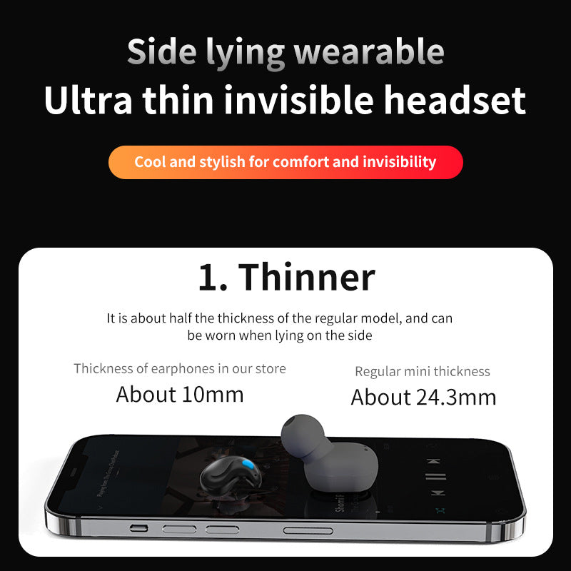 Mini Noise-Canceling Ultra-Thin Long Battery Life Sleep Earphones-2