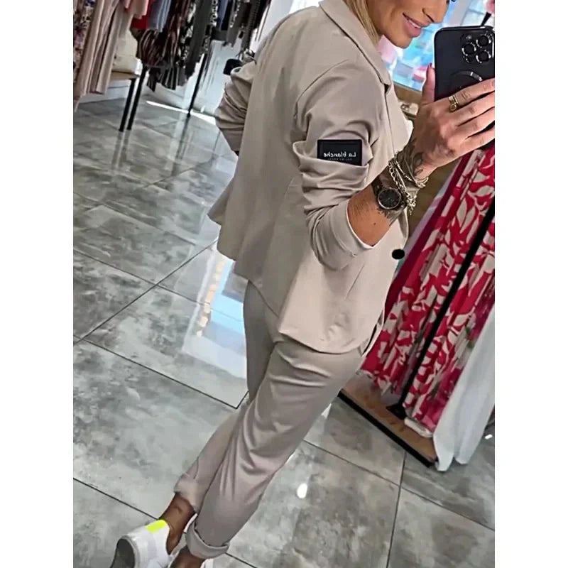 50% Rabatt 🥰2-teiliges Set aus lässiger Anzugjacke und Hose für Damen🌺
