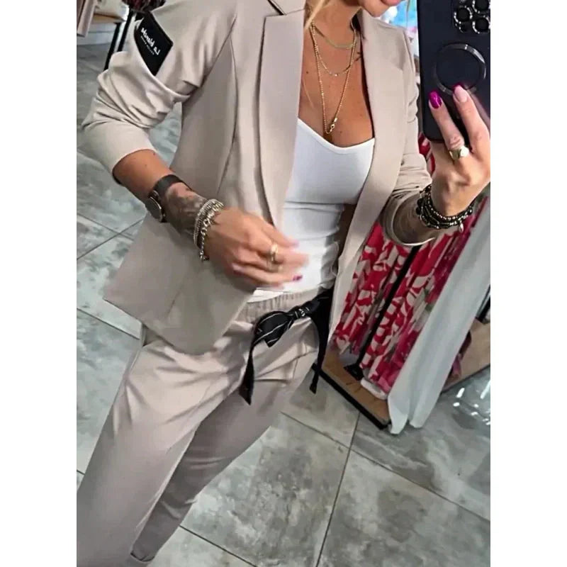 50% Rabatt 🥰2-teiliges Set aus lässiger Anzugjacke und Hose für Damen🌺