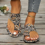 ⏳Begrenzte Zeit 50% Rabatt🩴Leichte orthopädische flache Sandalen für Damen🎨Vintage und Moderne kombiniert