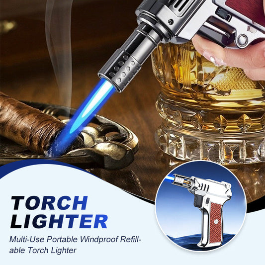 🔥Tragbare, winddichte, nachfüllbare Mehrzweck-Taschenlampe Feuerzeug
