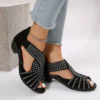👡Damen Retro-Sandalen mit dickem Absatz und offenen Zehen