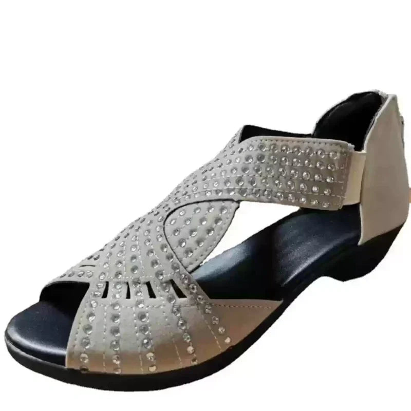 👡Damen Retro-Sandalen mit dickem Absatz und offenen Zehen
