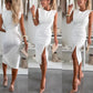Ärmelloses Damen Bodycon Kleid mit Schlitz