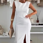 Ärmelloses Damen Bodycon Kleid mit Schlitz