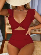 🎁LIMITIERTER HOT SALE 50 % RABATT👗Sexy einteiliger Badeanzug mit Rüschen