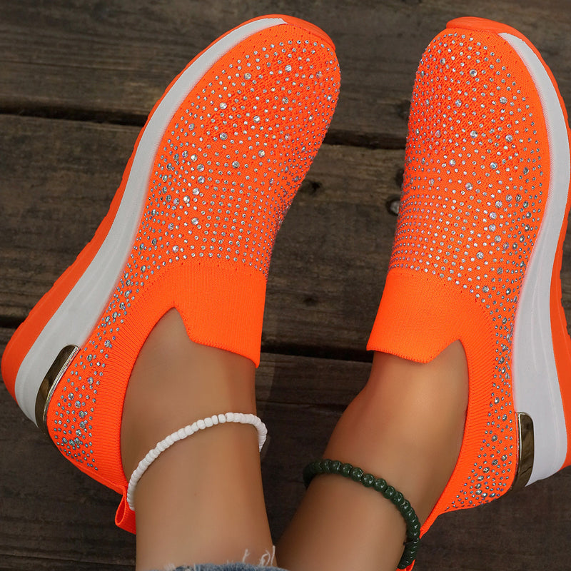 ✨Lässige Slip-on-Sneakers aus Mesh-Gewebe mit Strasssteinen für Damen