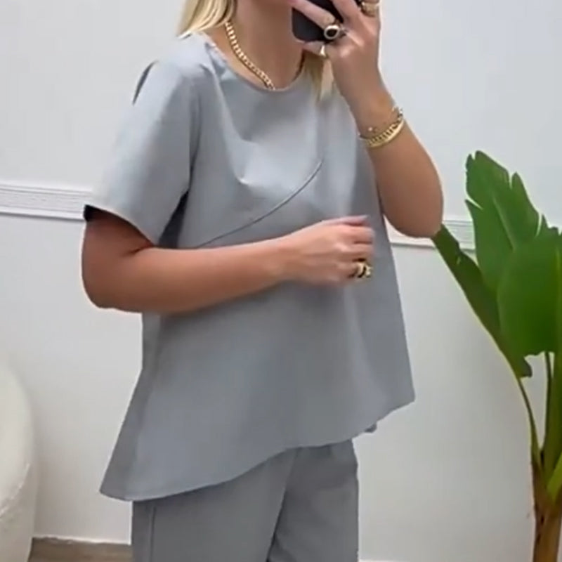 ⏳24-Stunden-Lieferung💥Zweiteiliges Set aus Kurzarmoberteilen und -hosen für Damen