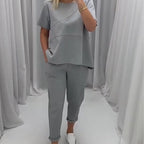 ⏳24-Stunden-Lieferung💥Zweiteiliges Set aus Kurzarmoberteilen und -hosen für Damen