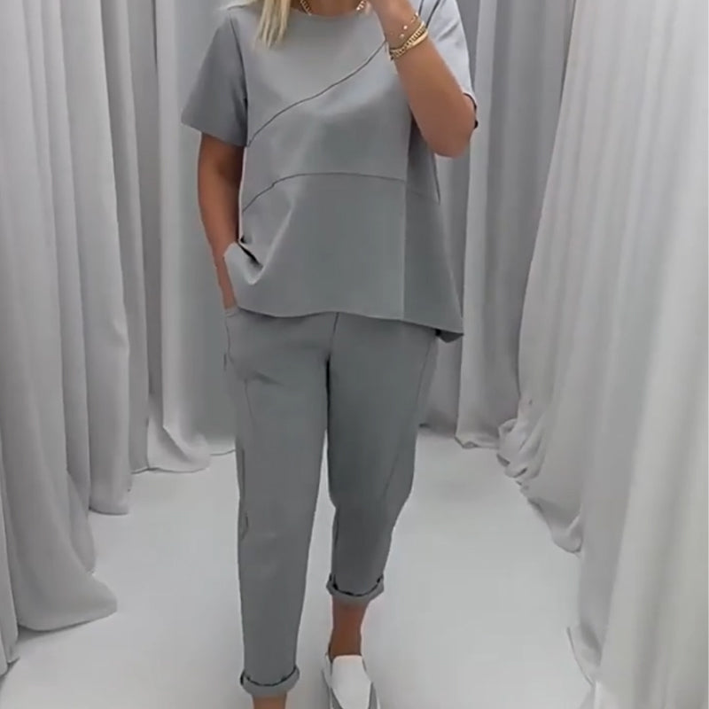 ⏳24-Stunden-Lieferung💥Zweiteiliges Set aus Kurzarmoberteilen und -hosen für Damen