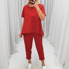 ⏳24-Stunden-Lieferung💥Zweiteiliges Set aus Kurzarmoberteilen und -hosen für Damen