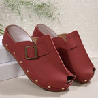 Damen Komfort-Peep-Toe-Plattform-Sandaletten