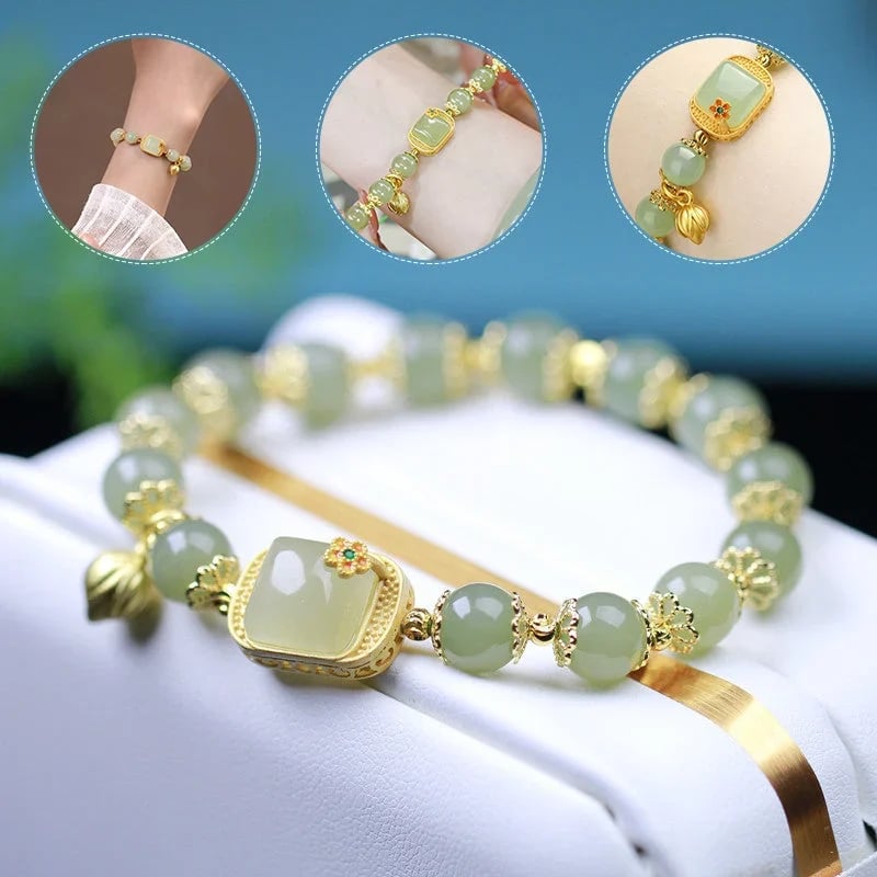 Nischenprodukt aus hochwertigem Hetian-Jade mit Perlenarmband