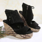 【EU 35-43】👡Damen-Sandalen mit offener Zehenpartie und Plateau-Keilabsatz und Quaste