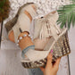 【EU 35-43】👡Damen-Sandalen mit offener Zehenpartie und Plateau-Keilabsatz und Quaste