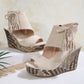 【EU 35-43】👡Damen-Sandalen mit offener Zehenpartie und Plateau-Keilabsatz und Quaste