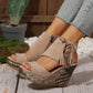 【EU 35-43】👡Damen-Sandalen mit offener Zehenpartie und Plateau-Keilabsatz und Quaste