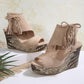 【EU 35-43】👡Damen-Sandalen mit offener Zehenpartie und Plateau-Keilabsatz und Quaste