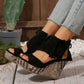 【EU 35-43】👡Damen-Sandalen mit offener Zehenpartie und Plateau-Keilabsatz und Quaste