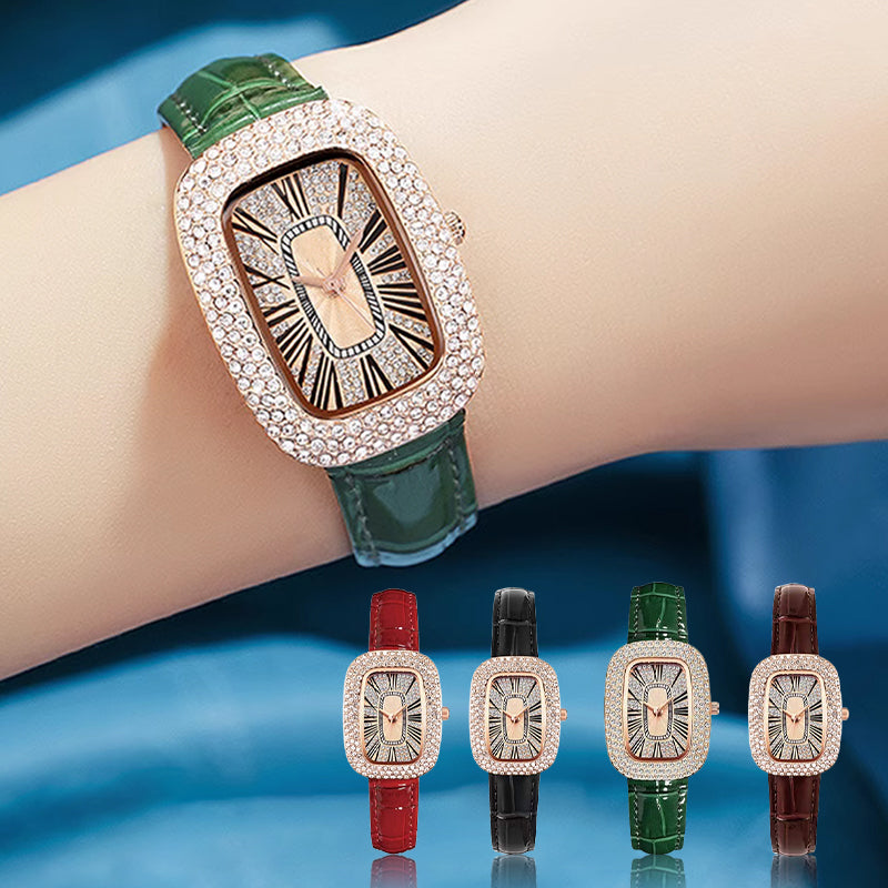 ⏳Zeitlich begrenztes Sonderangebot💕Quadratische Luxusuhren für Damen mit Kristall-Strass-Diamanten