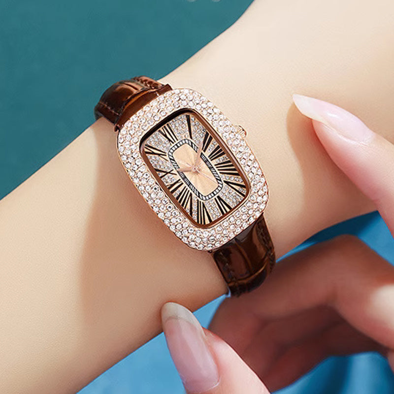⏳Zeitlich begrenztes Sonderangebot💕Quadratische Luxusuhren für Damen mit Kristall-Strass-Diamanten