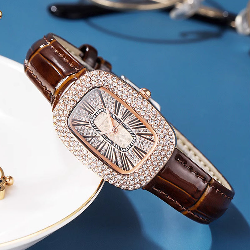 ⏳Zeitlich begrenztes Sonderangebot💕Quadratische Luxusuhren für Damen mit Kristall-Strass-Diamanten